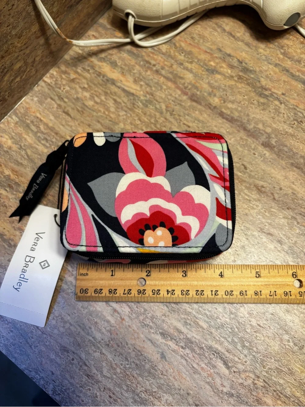 Vera Bradley Pink Red Navy Floral Travel Pill Case
